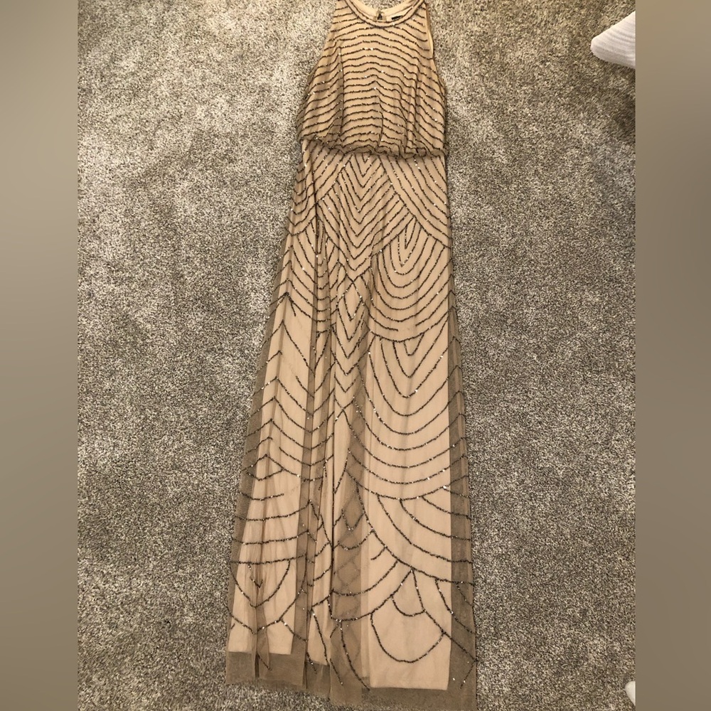 Adrianna Papell Madigan Dress Beaded Formal Dress, BHLDN Bridesmaid Dress Sz 8
